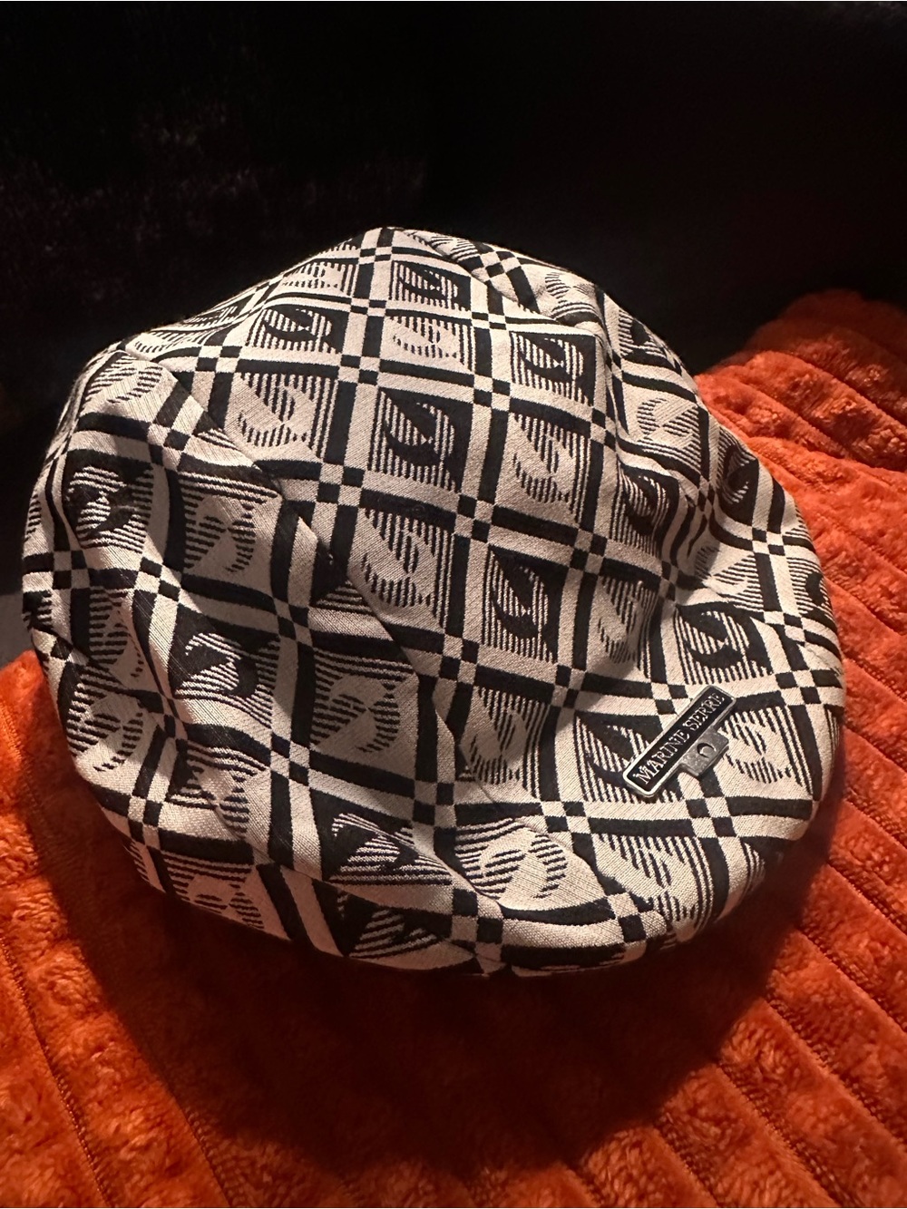 Marine Serre Black and White Beret